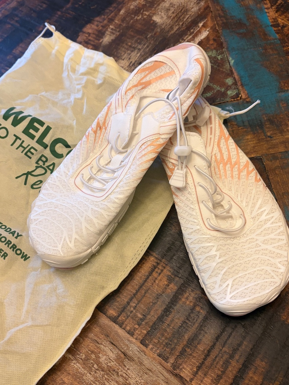 Barestep Minimalist Barefoot Shoes Women's Athletic - White&Peach 39 New